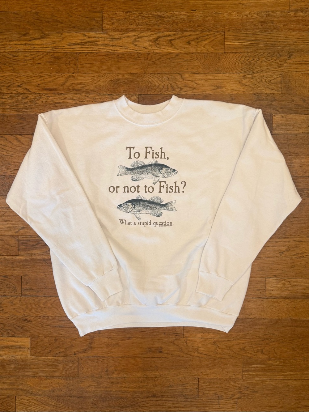 Vintage Y2K "To Fish, Or Not To Fish?" Funny Crewneck